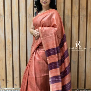 tussar jute saree